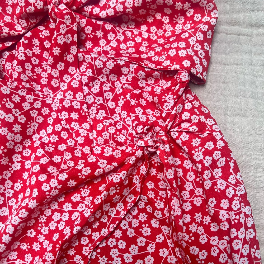 Floral Red Mini Dress